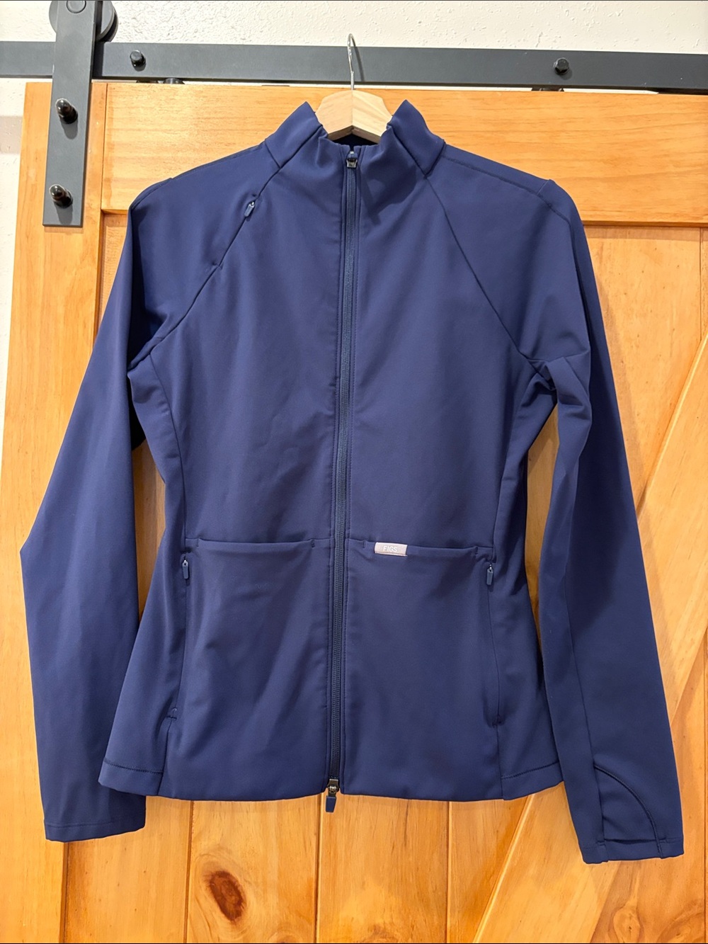 Figs Navy ContourKnit Scrub Jacket Small